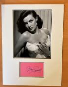 Actress, Model and Singer Jane Russell Personally Signed signature piece with 10x8 Black and White