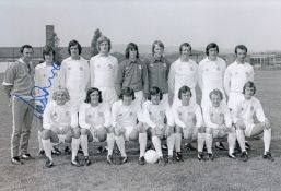 Autographed DUNCAN McKENZIE 12 x 8 photo - B/W, depicting Leeds Uniteds squad of players posing