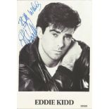 Eddie Kidd signed vintage 6x4 black and white promo photo. Edward Kidd OBE (born 22 June 1959) is an