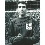 Pat Jennings signed Tottenham Hotspur 10x8 black and white photo dedicated. Patrick Anthony Jennings