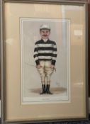 Original Vanity Fair Jockey caricature print by Spy OF The Count Della Catena. Print is 14x8 in