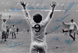 Autographed WEST BROMWICH 12 x 8 photo - Colorized, depicting a montage of images relating to Jeff
