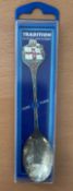 RNLI Silver Plated Collectors Spoon in plastic protective case. Spoon shows the RNLI Logo at top.
