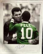 PELE Hand signed 20x16in size. Colourised Print. Limited Edition 88/100. Sporting Legends, Autograph