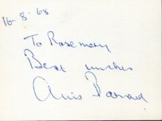 Christiaan Barnard signed 5x3 album page dedicated dated 16.8.68. Christiaan Neethling Barnard (8