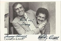 Cannon and Ball signed vintage 6x4 black and white promo photo. Tommy Cannon (born Thomas