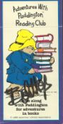 Bob Hope signed 6x3 Adventures with Paddington Reading Club card. Good condition. All autographs