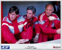 Roy Evans 8x10 Signed Coloured Photo Pictured as Assistant Manager Kenny Dalglish. All autographs