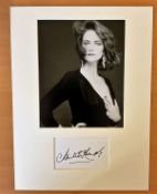 Actress Charlotte Rampling OBE Personally Signed signature card, with 10x8 Black and white photo,