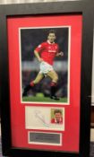 Football Manchester United Legend Bryan Robson Personally Signed Signature card with a 12x8 Colour