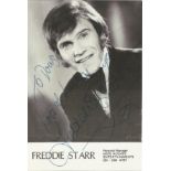 Freddie Starr signed vintage 6x4 black and white promo photo. Freddie Starr (born Frederick Leslie