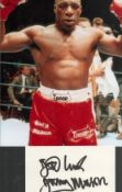 Boxing Gary Mason signed 6x4 white card and superb 10x8 colour photo. Good condition. All autographs