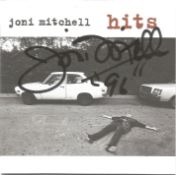 Joni Mitchell signed Hits CD Sleeve signature on cover disc included. Good condition. All autographs