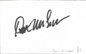 Don McLean signed 5x3 white card. Donald McLean (born October 2, 1945) is an American singer-