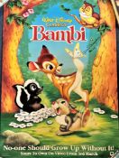 Voice of Bambi Donnie Dunagan Personally Signed Walt Disney Bambi Colour Movie Poster, Measuring