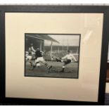 Football Legend Jimmy Greaves Personally Signed 10x8 Black and White Photo in Black Wood Effect