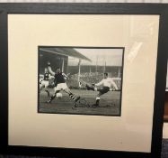 Football Legend Jimmy Greaves Personally Signed 10x8 Black and White Photo in Black Wood Effect
