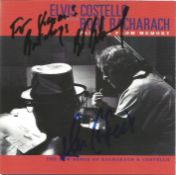Bert Bacharach and Elvis Costello signed Painted from Memory CD sleeve signatures on cover disc