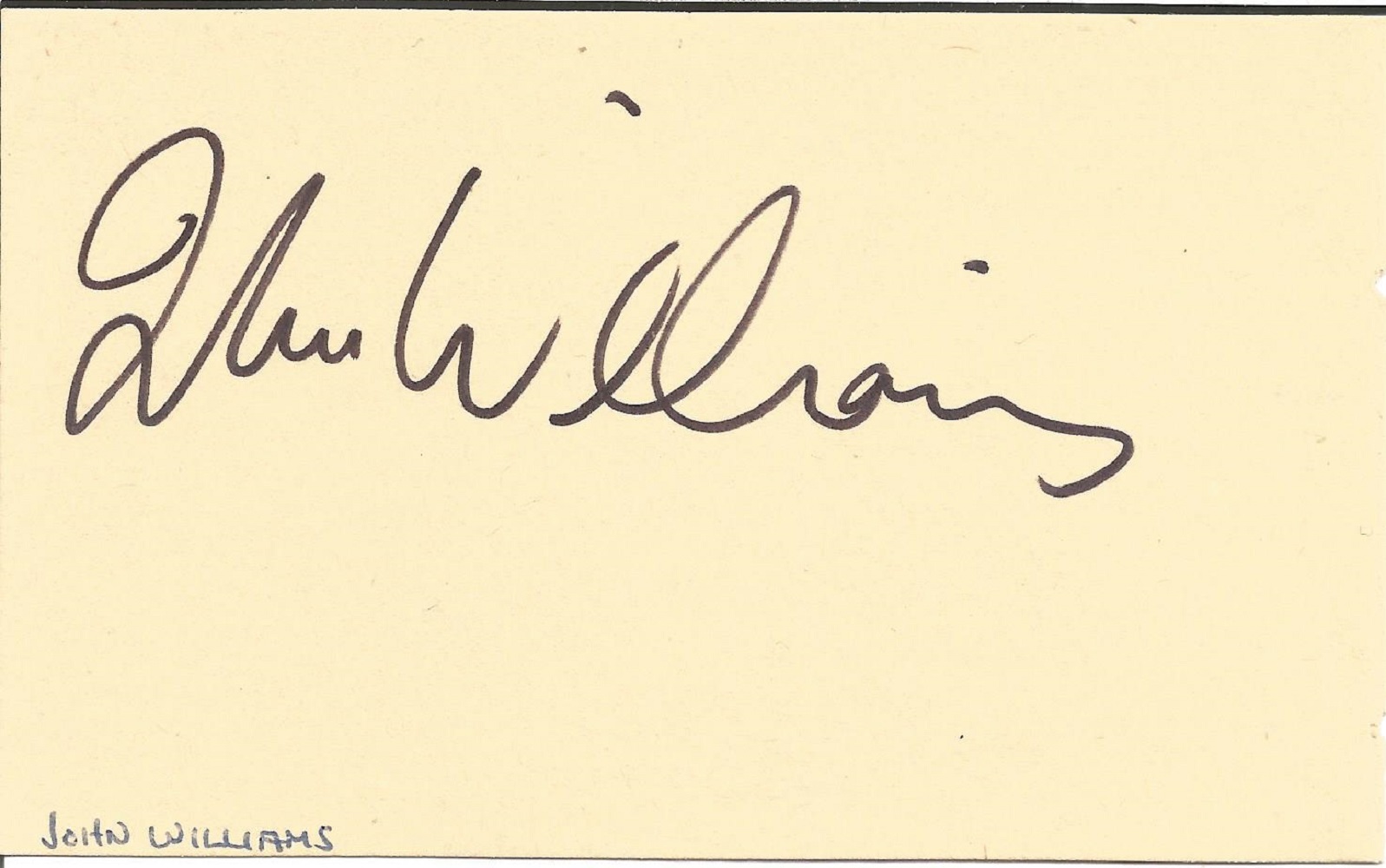 John Williams signed 5x3 card. John Christopher Williams AO OBE (born 24 April 1941) is an