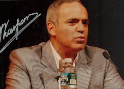 Gary Kasparov Chess Grand Master 2 signed 12x8 colour photos. Garry Kimovich Kasparov ( 13 April