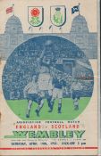Football England v Scotland vintage programme Empire Stadium Wembley April 12th 1951. Good