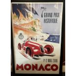 Grand Prix Historique Monaco 1-2nd May 2010 French Colour Poster. Automobile Club. An Unusual and
