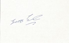 Geoff Emerick signed 5x3 white card. Geoffrey Ernest Emerick (5 December 1945 - 2 October 2018)