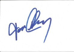 Tom Clancy signed 5x3 white card. Thomas Leo Clancy Jr. (April 12, 1947 - October 1, 2013) was an