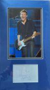 Bryan Adams Singer Signed Card With Double Mounted Photo 11x20. Good condition. All autographs
