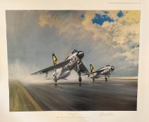 Gerald Coulson Hand signed 33x27 Colour Print Titled Thunder and Lightnings. Limited Edition of