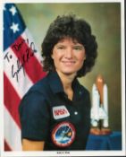 Sally Ride signed 10x8 colour NASA photograph. Ride May 26, 1951 July 23, 2012 was an American
