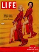 Life International Vintage Magazine Marilyn Monroe and Jane Russell front cover portrait dated