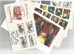 Assorted collection. Contains postcards, FDC's, Singapore stamp catalogue, 3 German newspapers