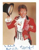 Michael Crawford signed 4 x 5 colour photo, promoting his role in 'Barnum'. Good condition. All