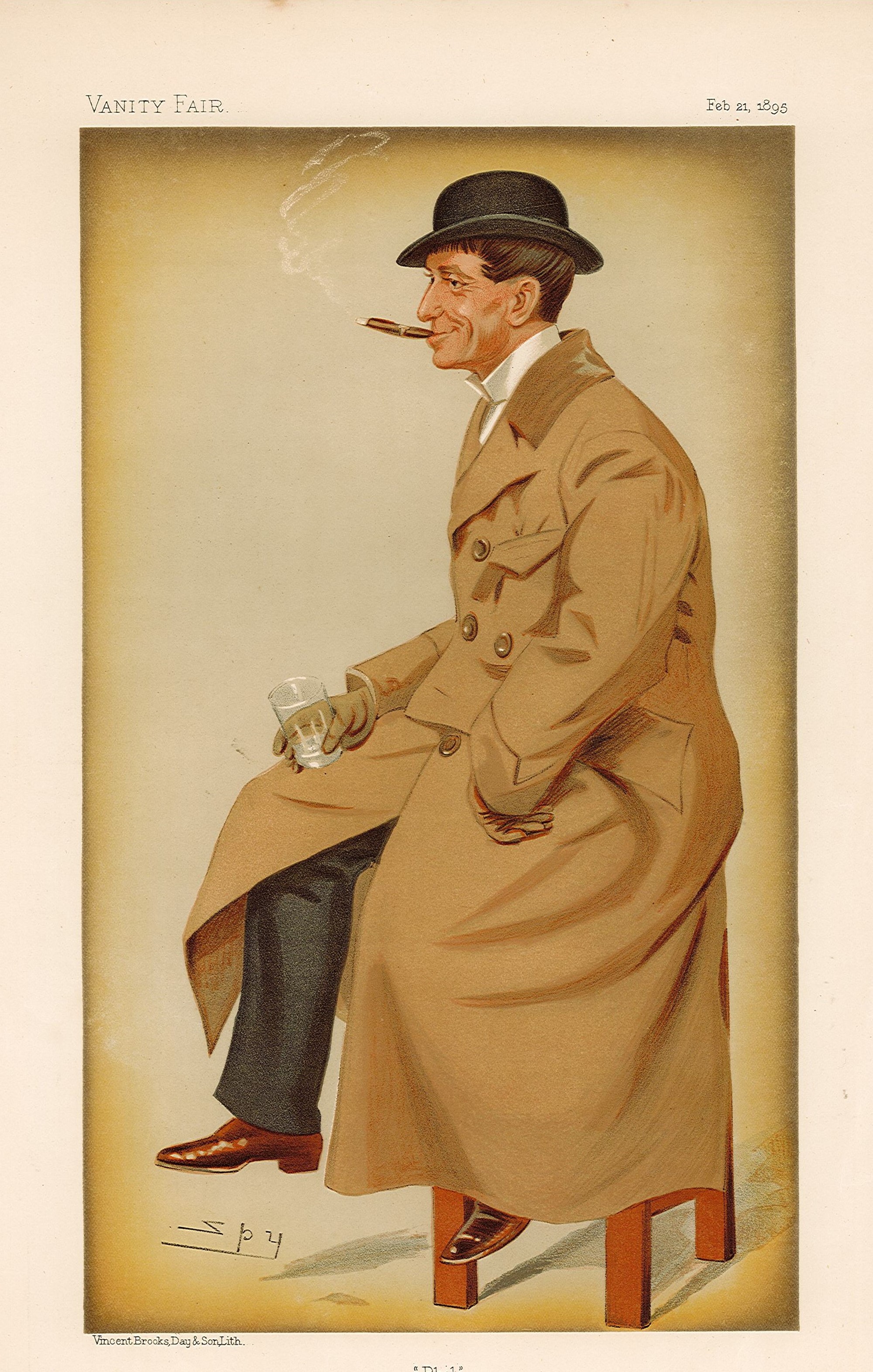 Vanity Fair print. Titled Phil. Dated 21/2/1895. Phil May. Approx size 14x12. Good condition. All