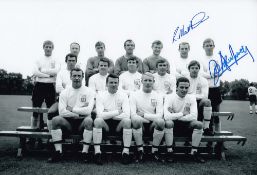 Autographed Fulham 12 X 8 Photo - B/W, Depicting Players Posing For A Squad Photo During A Photo-