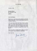 Judi Dench signed TLS dated 11th March 1996. Interesting content about the song Send In The