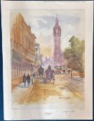 Douglas West collection of signed prints: Westminster, Piccadilly Circus, Fleet Street and Trafalgar