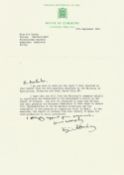 Virginia Bottomley TLS on House of Commons headed paper dated 27th September 1991. Letter