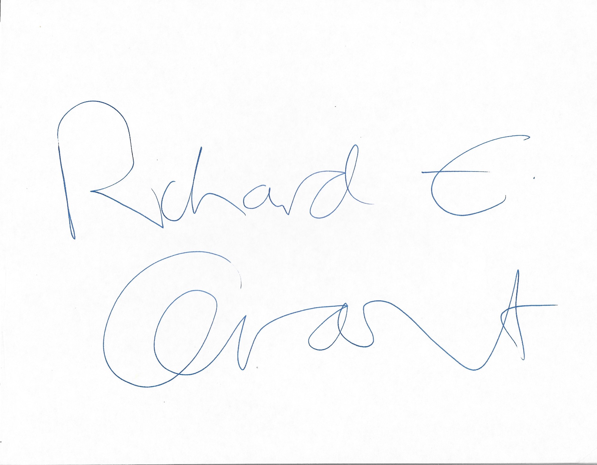 Richard E Grant signed 10x8 white card. Richard E. Grant (born Richard Grant Esterhuysen; 5 May