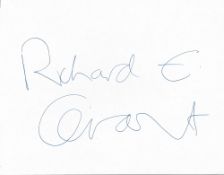 Richard E Grant signed 10x8 white card. Richard E. Grant (born Richard Grant Esterhuysen; 5 May