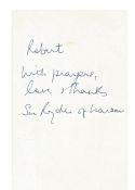 Margaret Susan Cheshire, Baroness Ryder of Warsaw best known as Sue Ryder signed postcard (