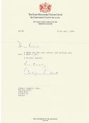 Sir Christopher Collett GBE MA DSc TLS on Lord Mayor headed paper dated 13th October 1989, also
