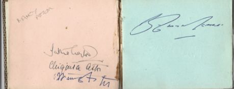 Autograph book. Amongst the signatures are Nancy Astor, Lord Hailsham and Cyril Fletcher. Good