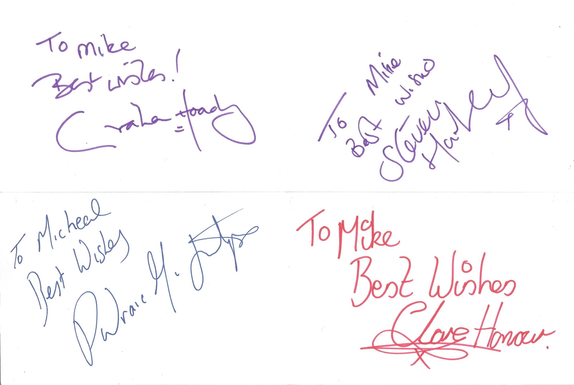 Entertainment Collection of 50 Actor and Actress Signed 6 x 4 White Cards, Including Thomas