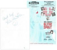 Rula Lenska signed flyer advertising a Marlowe Theatre production of Blythe Spirit in which she