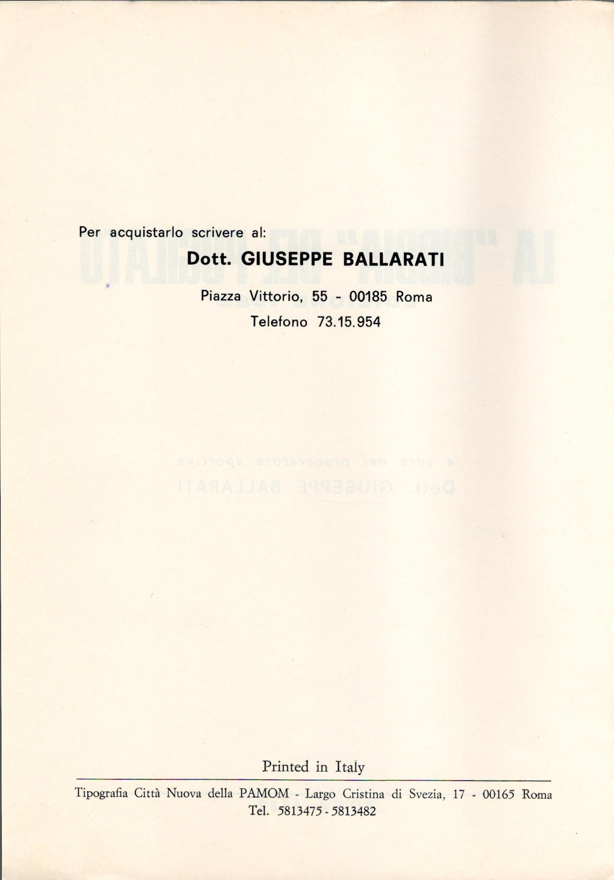 La Bibbia Del Pugilato Edizione 1982 by Giuseppe Ballarati 1982 Softback Book published by da - Image 3 of 3