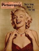 Picturegoer Vintage Magazine Marilyn Monroe front cover portrait dated 16th January 1954. Good
