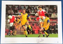 Alan Smith signed Arsenal 23x17 big blue tube print pictured in action in the 1994 European Cup