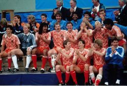 Autographed Arnold Muhren 12 X 8 Photo - Col, Depicting Muhren And His Dutch Team Mates